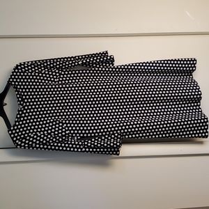 Women's size 2 Tommy Hilfiger black and white polkadot dress w/flutter sleeves